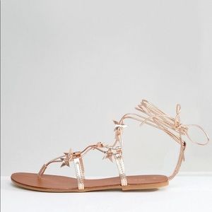 Gold star gladiator sandal